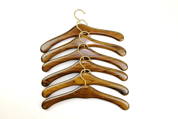 Rosewood Hangers, 1960s, Set of 6-ZWH-679143