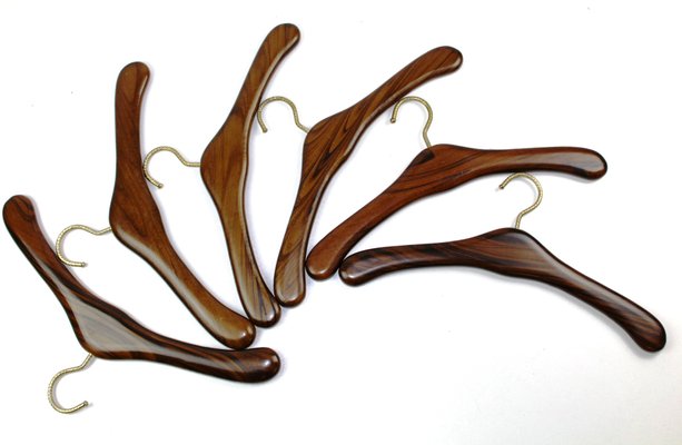 Rosewood Hangers, 1960s, Set of 6-ZWH-679143