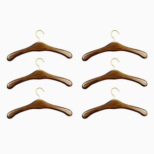 Rosewood Hangers, 1960s, Set of 6-ZWH-679143