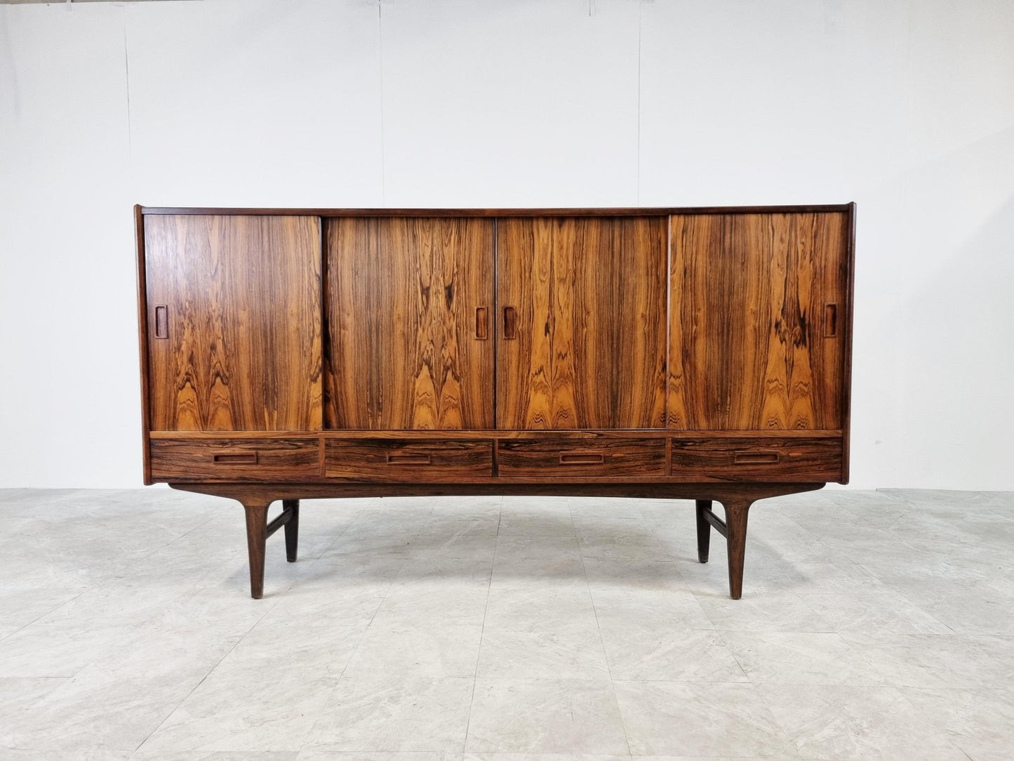 Rosewood Highboard by Borge Seindal for P. Westergaard Mobelfabrik, 1960s