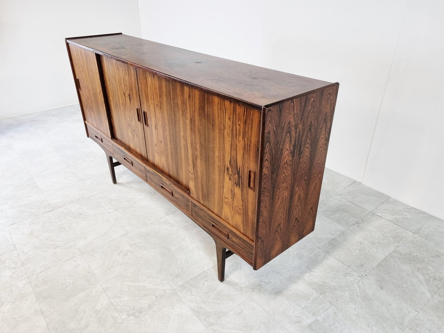 Rosewood Highboard by Borge Seindal for P. Westergaard Mobelfabrik, 1960s