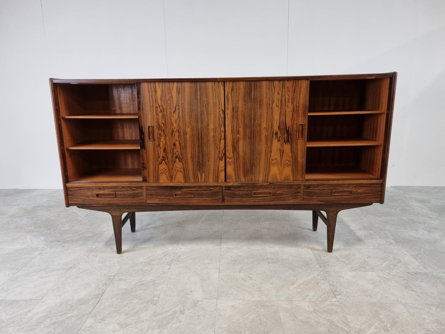 Rosewood Highboard by Borge Seindal for P. Westergaard Mobelfabrik, 1960s