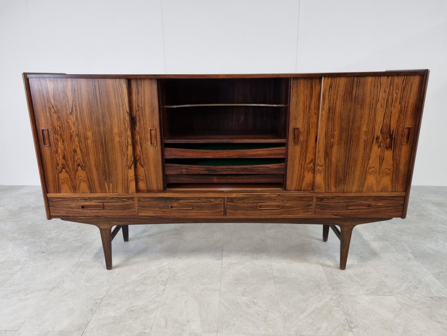 Rosewood Highboard by Borge Seindal for P. Westergaard Mobelfabrik, 1960s