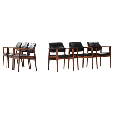 Rosewood Model 358 Armchairs by Knud Færch for Slagelse Møbelværk, Denmark, 1958, Set of 6-SC-765695