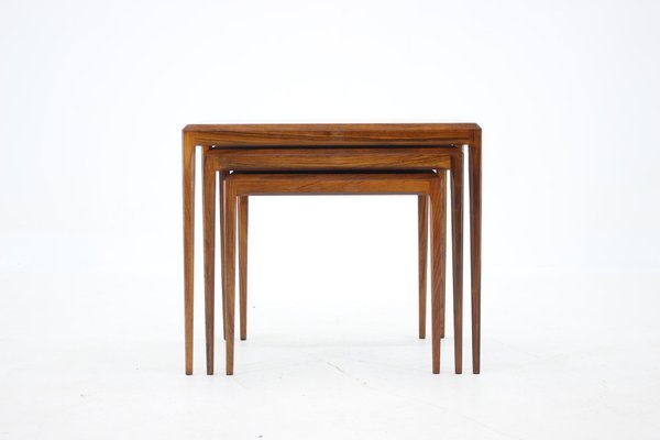 Rosewood Nesting Tables by Johannes Andersen for CFC Silkeborg, 1960s, Set of 3-TZ-764925