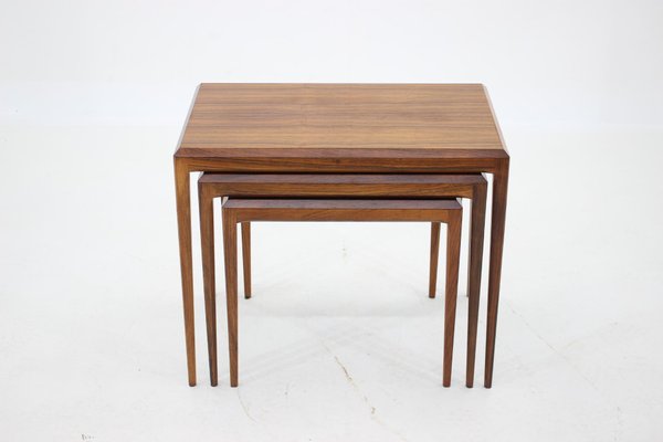 Rosewood Nesting Tables by Johannes Andersen for CFC Silkeborg, 1960s, Set of 3-TZ-764925