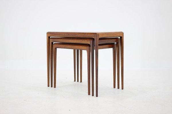 Rosewood Nesting Tables by Johannes Andersen for CFC Silkeborg, 1960s, Set of 3-TZ-764925