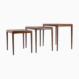 Rosewood Nesting Tables by Johannes Andersen for CFC Silkeborg, 1960s, Set of 3-TZ-764925