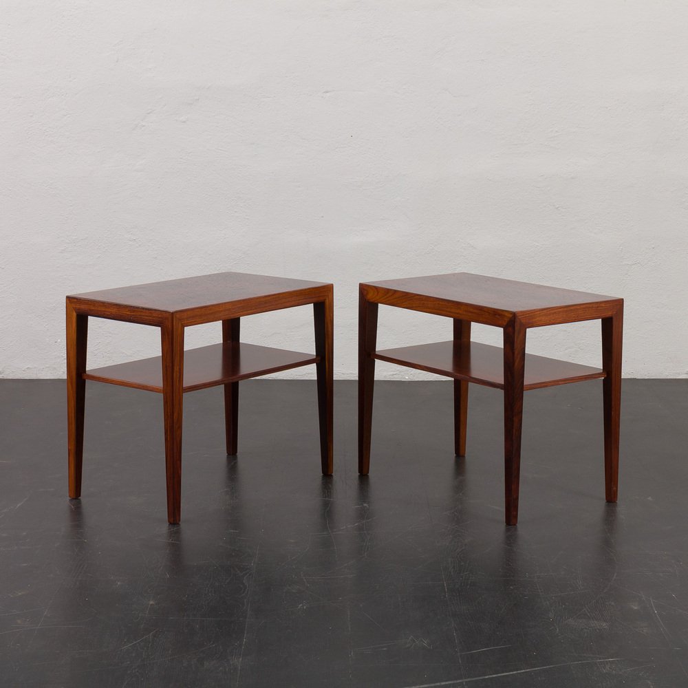 Rosewood Night Stands or Side Tables by Severin Hansen for Haslev, Denmark, 1960s, Set of 2