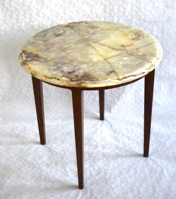 Rosewood & Onyx Side Table, Denmark, 1960s-VA-1789231