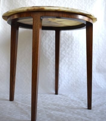 Rosewood & Onyx Side Table, Denmark, 1960s-VA-1789231