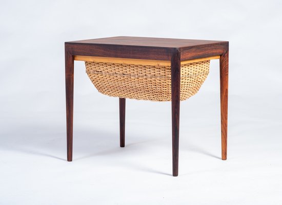 Rosewood Sewing Table by Severin Hansen for Haslev Møbelsnedkeri, Denmark, 1960s-ZGQ-2040948