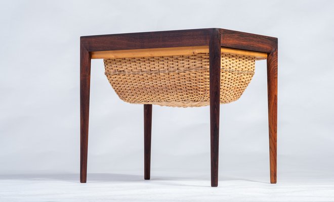 Rosewood Sewing Table by Severin Hansen for Haslev Møbelsnedkeri, Denmark, 1960s-ZGQ-2040948