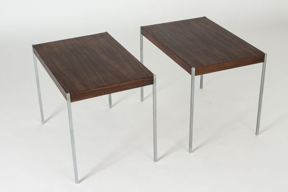 Rosewood Side Tables by Uno & Östen Kristiansson for Luxus, 1960s, Set of 2