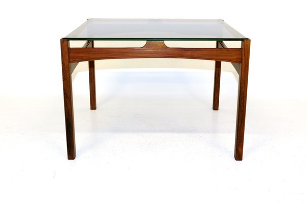 Rosewood & Smoked Glass Coffee Table, 1960s-GEK-790055