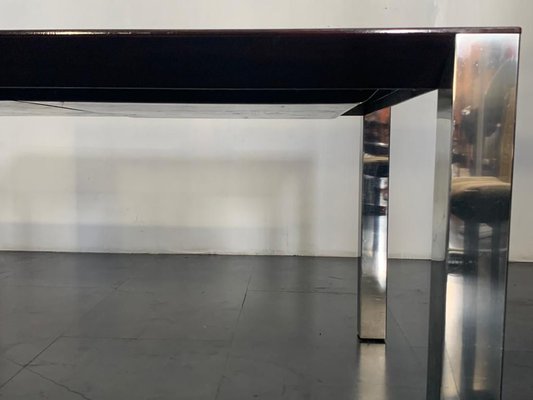 Rosewood & Steel Dining Table, 1970s-IJR-858038