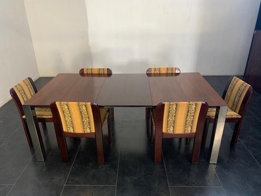 Rosewood & Steel Dining Table, 1970s-IJR-858038