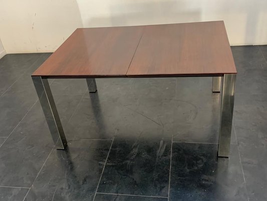 Rosewood & Steel Dining Table, 1970s-IJR-858038