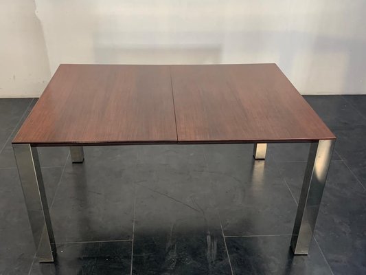 Rosewood & Steel Dining Table, 1970s-IJR-858038