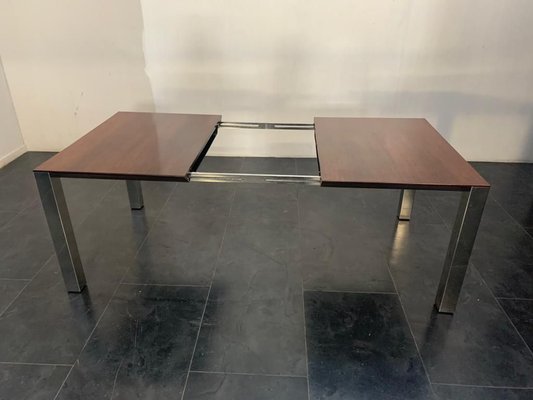 Rosewood & Steel Dining Table, 1970s-IJR-858038