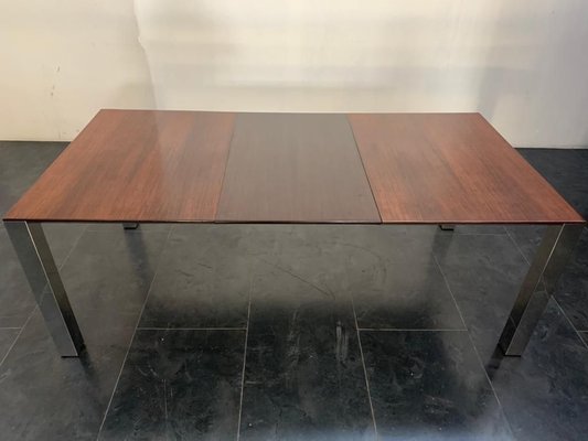 Rosewood & Steel Dining Table, 1970s-IJR-858038