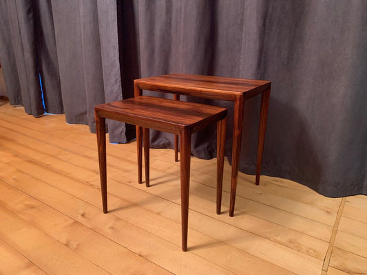 Rosewood Tables 64 B by Erik Riisager Hansen, Haslev Møbelsnedkeri, Denmark, 1960s, Set of 2