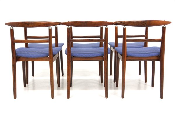 Rosewood & Teak Dining Chairs by Helge Sibast & Børge Rammerskov, Denmark, 1960s, Set of 6-GEK-1351213