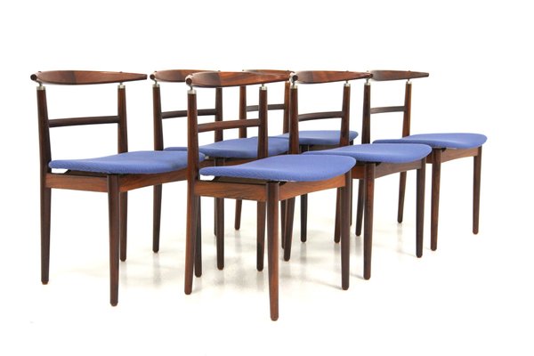 Rosewood & Teak Dining Chairs by Helge Sibast & Børge Rammerskov, Denmark, 1960s, Set of 6-GEK-1351213