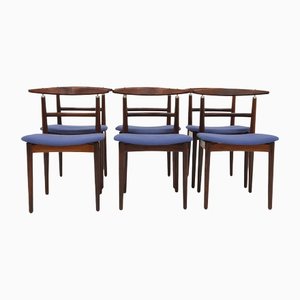 Rosewood & Teak Dining Chairs by Helge Sibast & Børge Rammerskov, Denmark, 1960s, Set of 6-GEK-1351213