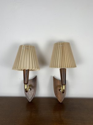 Rosewood Wall Lights, Denmark, 1960s, Set of 2-NJY-2042849