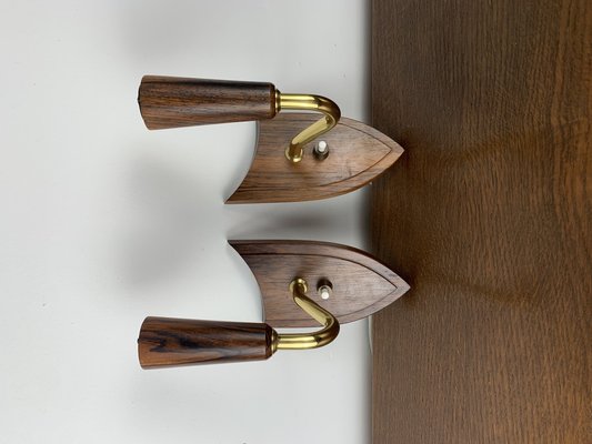 Rosewood Wall Lights, Denmark, 1960s, Set of 2-NJY-2042849