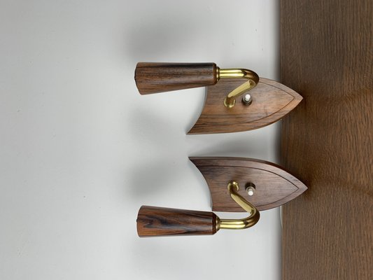 Rosewood Wall Lights, Denmark, 1960s, Set of 2-NJY-2042849