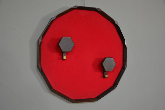 Rosewood Wall-Mounted Coat Rack with 12-Decagonal Base from Tredici & C., Italy, 1950s