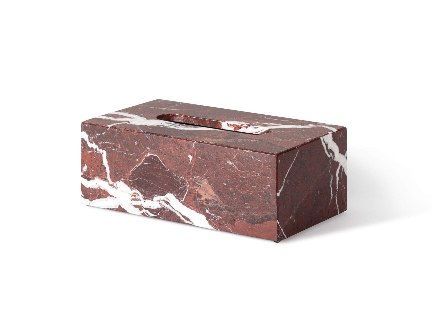 Rosso Lepanto Marble Rectangular Tissue Box by Royal Bee Design