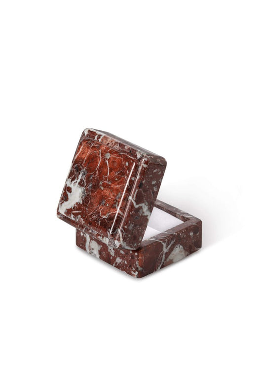 Rosso Lepanto Marble Ring Box by Royal Bee Design