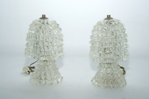 Rostrato Table Lamps by Ercole Barovier, Italy, 1940s, Set of 2-OT-2021399