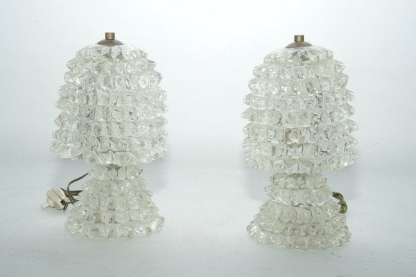 Rostrato Table Lamps by Ercole Barovier, Italy, 1940s, Set of 2-OT-2021399