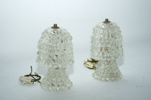 Rostrato Table Lamps by Ercole Barovier, Italy, 1940s, Set of 2-OT-2021399