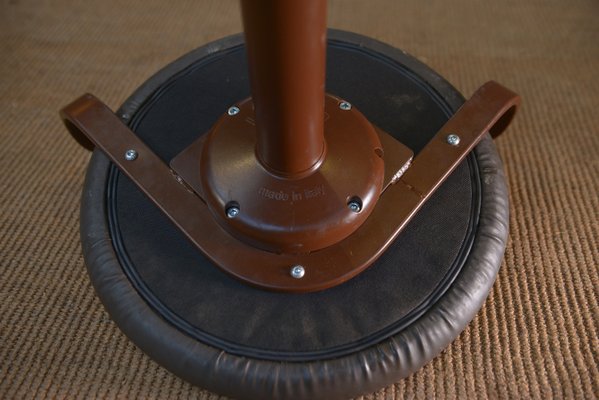 Rotating Stool in Metal and Leather La Palma, 1970s-NEN-2035993