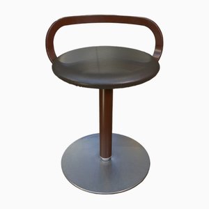 Rotating Stool in Metal and Leather La Palma, 1970s-NEN-2035993