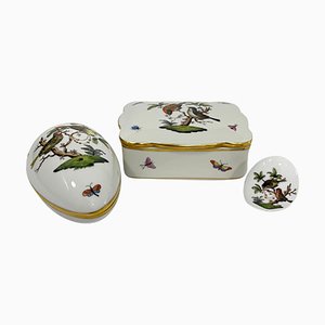 Rothschild Porcelain Boxes from Herend Hungary, Set of 3-UCH-1224899