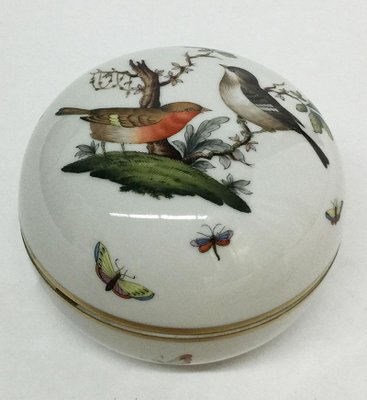 Rothschild Porcelain Round Lidded Boxes and Shoe from Herend Hungary, Set of 3-UCH-1224495