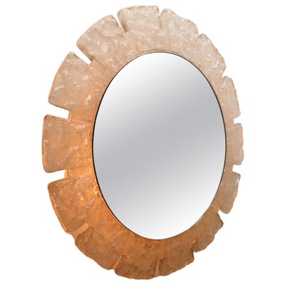 Round Acrylic Illuminated Mirror with Lightening attributed to Egon Hillebrand for Hille, Germany, 1970s-DT-2026259