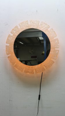 Round Acrylic Illuminated Mirror with Lightening attributed to Egon Hillebrand for Hille, Germany, 1970s-DT-2026259