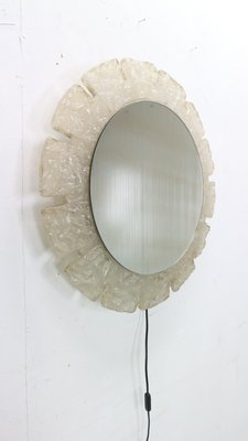 Round Acrylic Illuminated Mirror with Lightening attributed to Egon Hillebrand for Hille, Germany, 1970s-DT-2026259