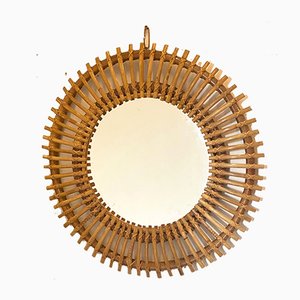 Round Bamboo Mirror, 1970s-NPC-1016397