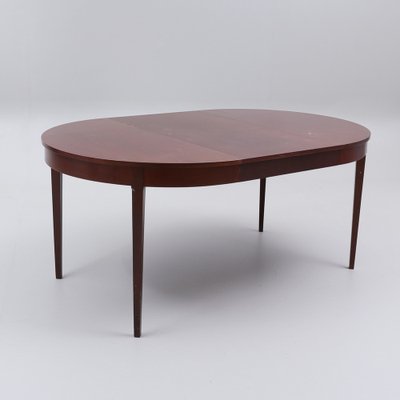 Round Bistro Fabric Table with Teak, Sweden, 1960s-HJY-1735555