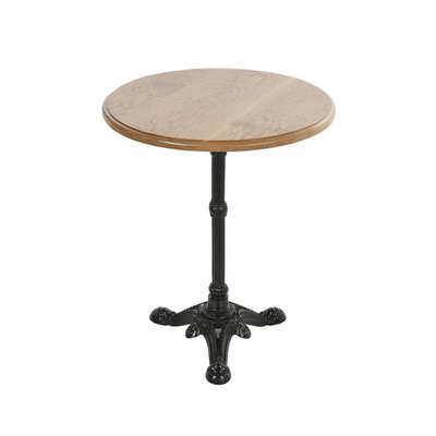 Round Bistro Table in Wood & Cast Iron-NQ-1340981