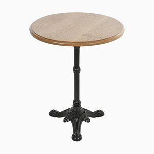 Round Bistro Table in Wood & Cast Iron-NQ-1340981