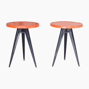 Round Bistro Tables in Tholix Metal by Xavier Pauchard, 1960s, Set of 2-LA-1752181